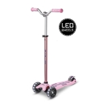 Micro Maxi Deluxe Pro LED tõukeratas, roos (rose)